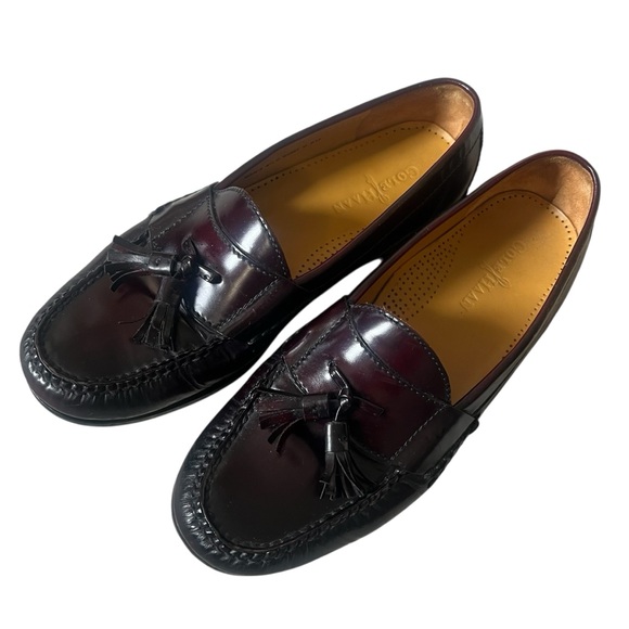 Cole Haan Other - Cole Haan Mens Pinch Tassel Penny Loafers Burgundy Slip On Dress Shoes Size 9.5